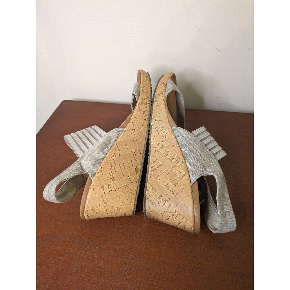 Skechers Women's Shoes Wedges Size 9 Open Toe Tan Gray - Picture 4 of 8